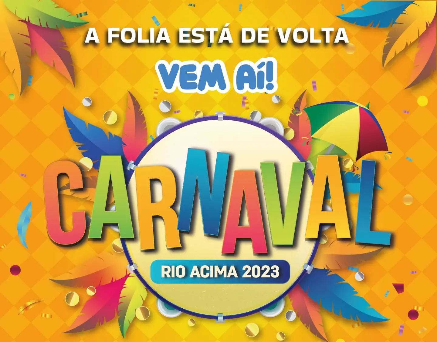 Carnaval de Rio Acima: Prefeitura divulga programação completa. Imagem ilustrativa da chamada de carnaval da cidade de Rio Acima
