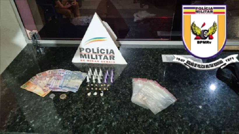 Jovem de 15 anos é pego pela PMRv com drogas. Droga apreendida.