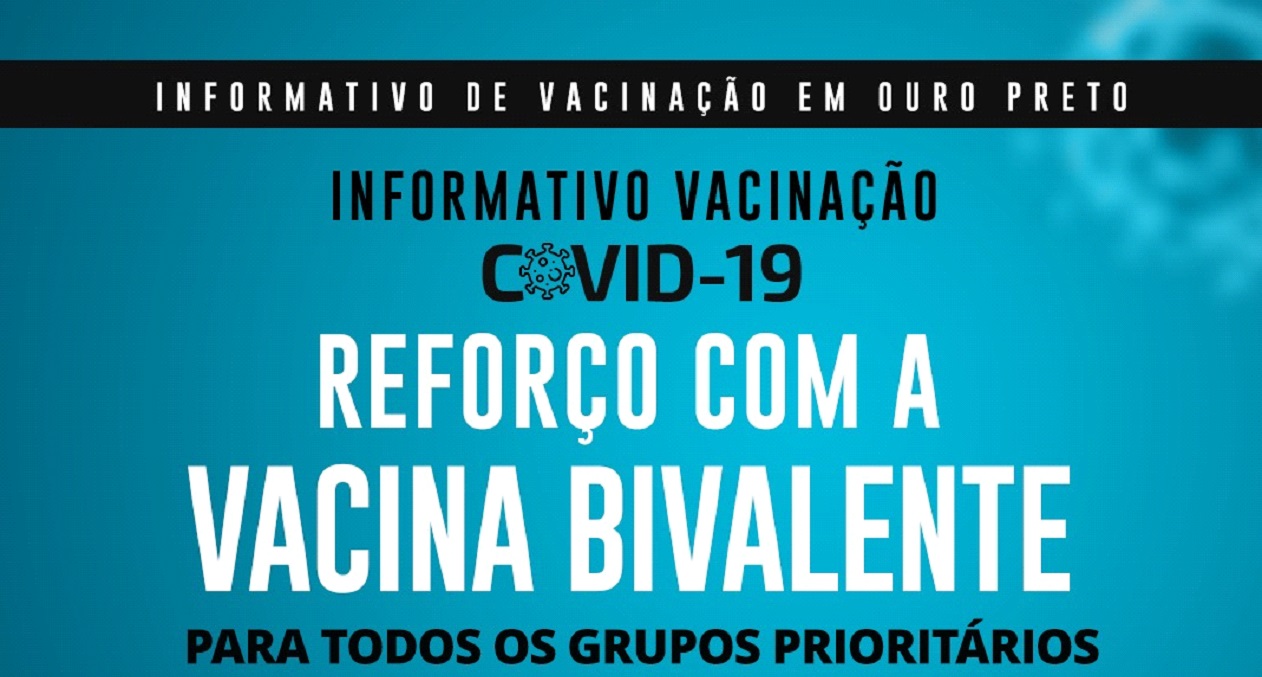 Vacina bivalente é aplicada em Ouro Preto. Imagem da campanha de vacina.