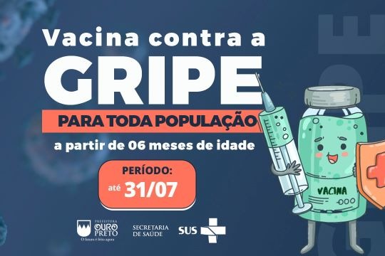 Campanha de vacinação contra gripe é prorrogada em Minas Gerais. Imagem da campanha.