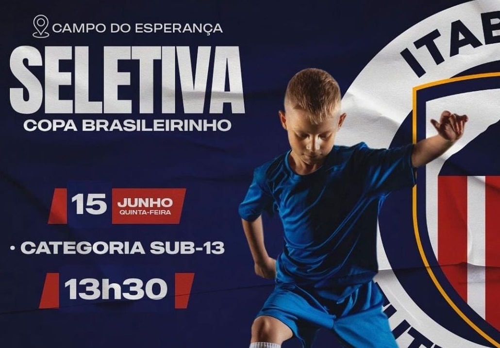 Itabirito FC realizará uma seletiva de atletas para a categoria Sub-13. Foto ilustrativa.