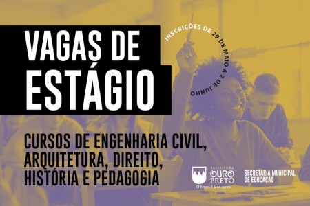 Prefeitura de Ouro Preto abre processo seletivo para vagas de estágio em diversas áreas; confira. Imagem de divulgação.