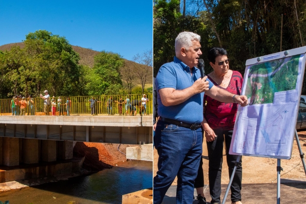 A inauguração da Ponte Josué Corrêa da Silva foi celebrada com entusiasmo pela população local. Foto da ponte inaugurada.