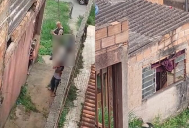 Fabrício Queixada foi morto por dois homens em uma moto. Foto momentos após o crime.