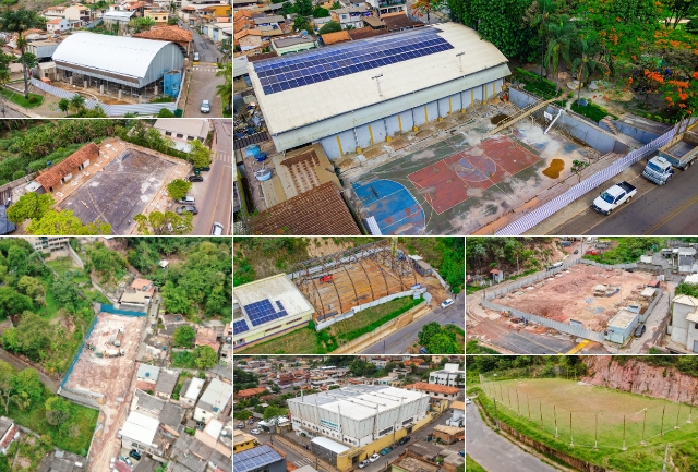 Prefeitura constrói, reforma e cobre seis quadras, um campinho e um campo sintético em Itabirito. Foto dos locais que vão ser construídos/revitalizados.