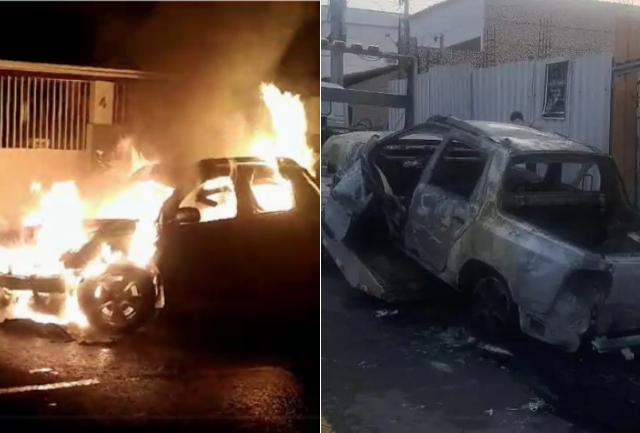 Vítima teria dormido com o pé no acelerador e provocado o incêndio; testemunhas não conseguiram salvá-lo. Foto do incidente.