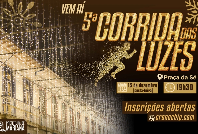 A prova acontecerá no dia 15 de dezembro, às 19:30, e terá inscrições até o dia 08/12 pelo site www.cronochip.com.br.