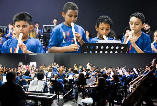 Projeto patrocinado pelo Ministério da Cultura e pelo Grupo Avante/Ferro Puro Mineração leva música clássica erudita para crianças e adolescentes. Foto momentos da apresentação.