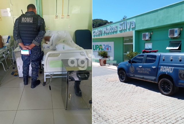 Homem de 35 anos tinha mandado de prisão definitiva por crime cível e foi detido no interior da unidade de saúde, onde aguarda cirurgia sob escolta da Guarda Municipal.