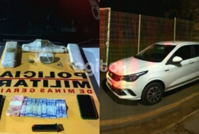 Motorista tenta se livrar da droga jogando pela janela, mas é preso em flagrante.