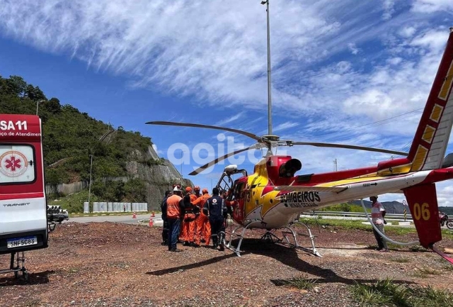 Obra na MG-030 provoca acidente e deixa homem de 62 anos gravemente ferido.