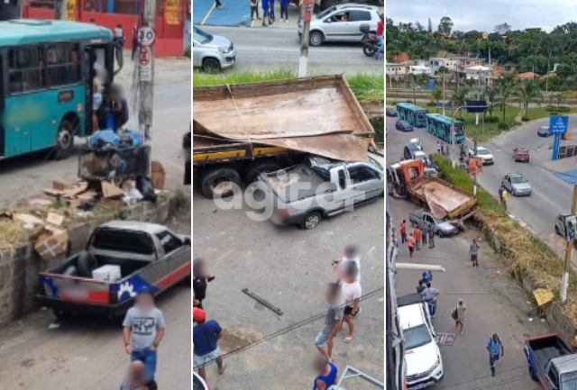 Veículo perdeu os freios na avenida Dionísio Gomes e atingiu pelo menos oito veículos estacionados.