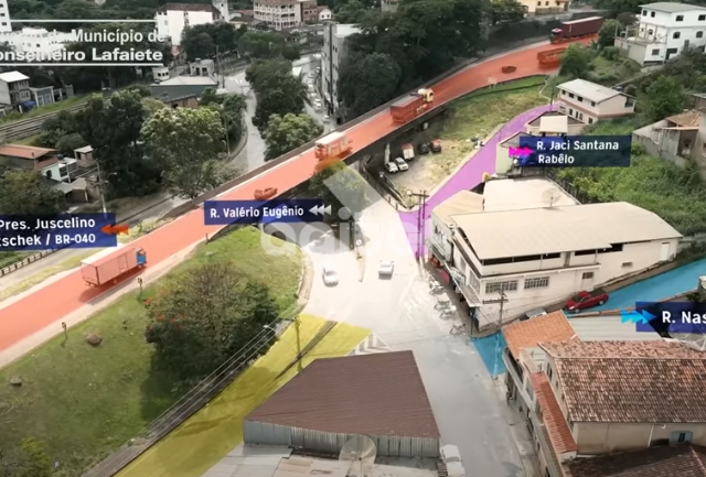 Interdição estratégica para a construção de viaduto em Cachoeira.