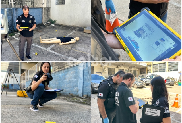Laser Scanner 3D permite capturar imagens e analisar detalhes de locais de crime complexos, auxiliando na investigação e na reprodução dos fatos.